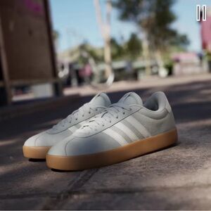 Adidas Light Gray Sneakers with Tan Sole